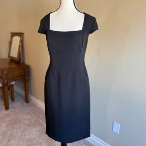 Anne Klein little black dress sheath sleeveless formal evening goth Women's Sz10
